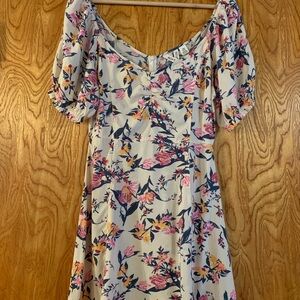 Roxy Pink Floral Midi Dress